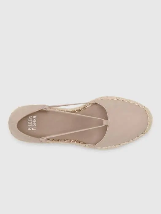 ახალი Eileen Fisher Tumbled Nubuck Yasmin Wedge Heel Espadrilles ფეხსაცმელი 39-40 ზომა - ფოტო 2